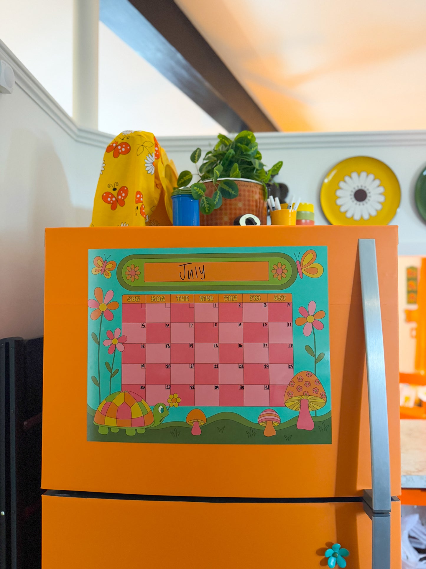 Dry Erase Magnetic Calendar - Square Corner
