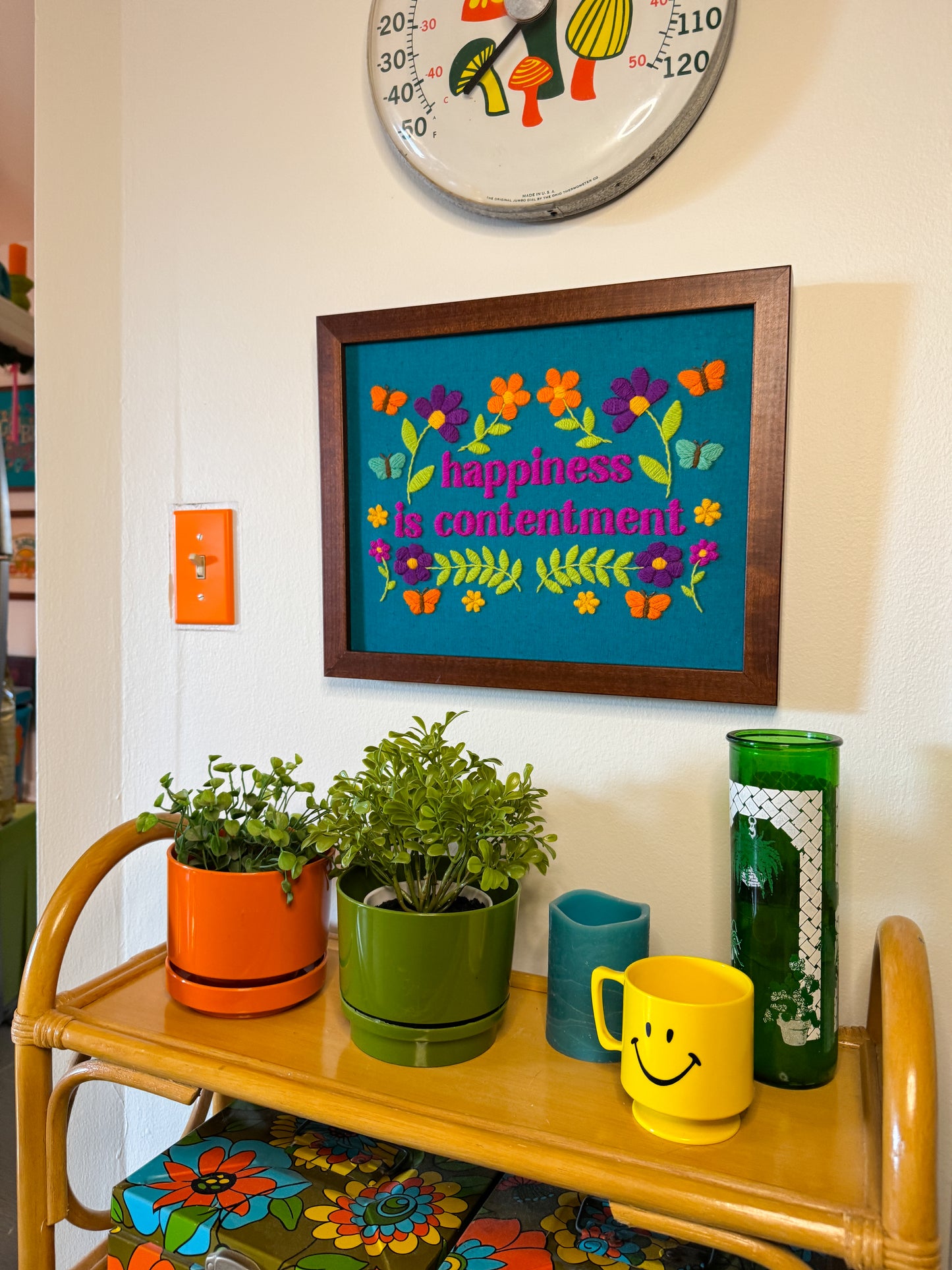 Happiness is Contentment Crewel