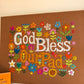 God Bless Our Pad Crewel Commission