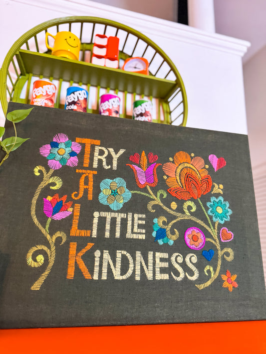 Talk A Little Kindness Crewel Commission