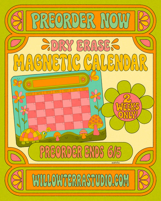 Dry Erase Magnetic Calendar - PREORDER
