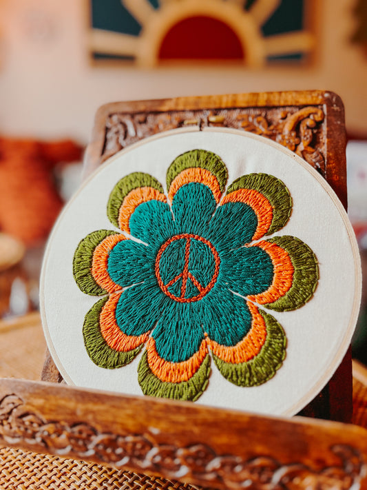 The Peace Flower Embroidery Pattern